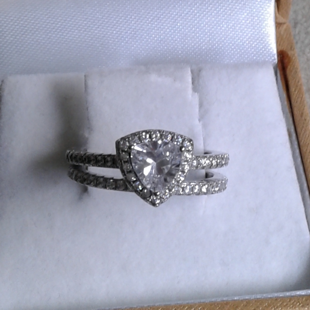 Sterling silver bridal ring set
